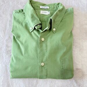 J.Crew Mens Green 100% Cotton Long Sleeve‎ Button Down Shirt
